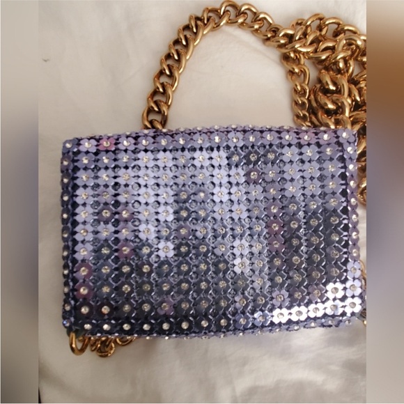 Kurt Geiger Blue Sequin Crossbody Bag - Picture 6 of 10